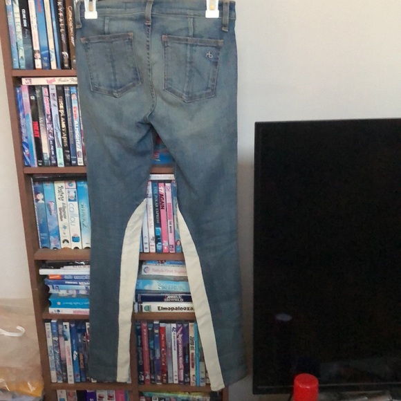 Rag & Bone Jodhpur Heathway Jeans With Leather Panels Size 25 - Picture 4 of 11